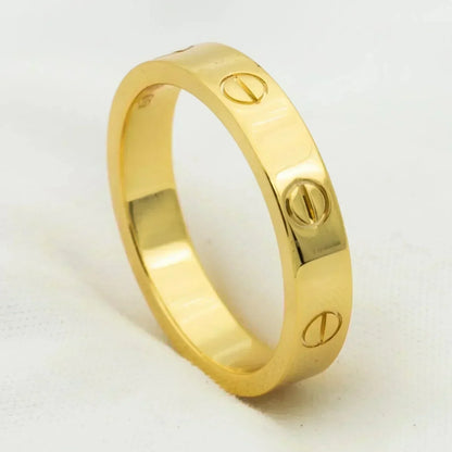 [Charm Aries Jewelry]LOVE RING 4MM 1 DIAMOND GOLD