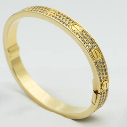 [Charm Aries Jewelry]LOVE BRACELET 6.1MM DIAMOND-PAVED