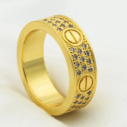 [Charm Aries Jewelry]LOVE RING 5.5MM DIAMONDS PAVED