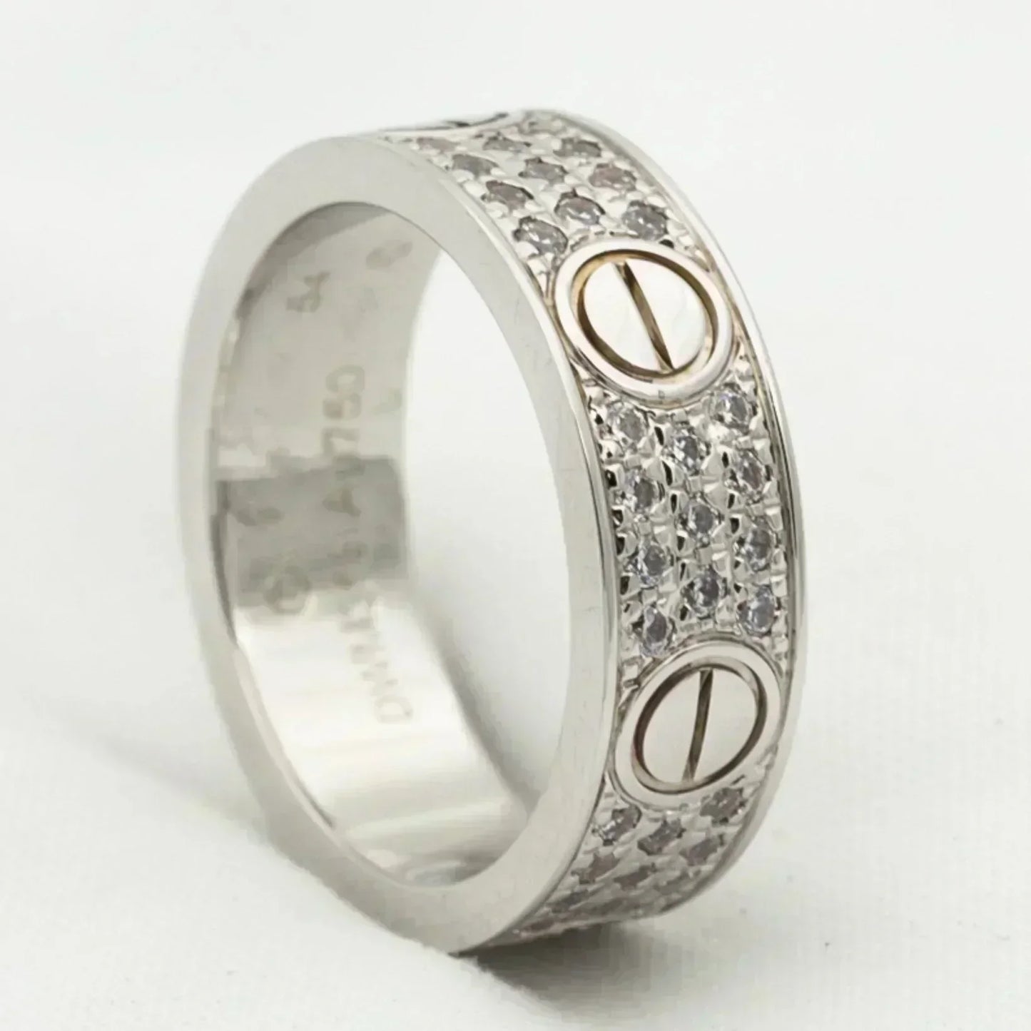 [Charm Aries Jewelry]LOVE RING 5.5MM DIAMONDS PAVED