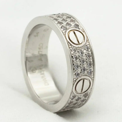 [Charm Aries Jewelry]LOVE RING 5.5MM DIAMONDS PAVED