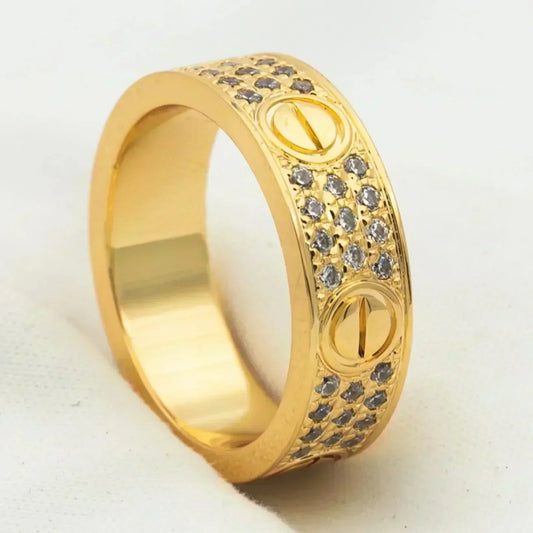 [Charm Aries Jewelry]LOVE RING 5.5MM DIAMONDS PAVED