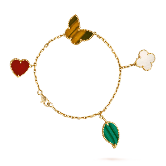 [Charm Aries Jewelry]LUCKY SPRING 5 MOTIF GOLD BRACELET