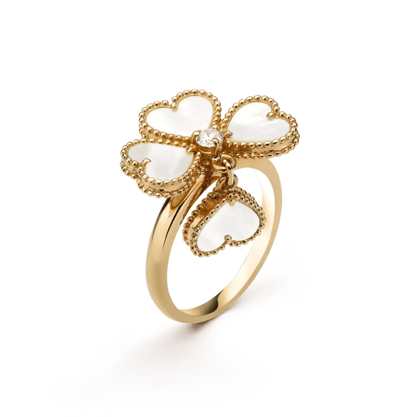 [Charm Aries Jewelry]SWEET CLOVER WHITE MOP RING