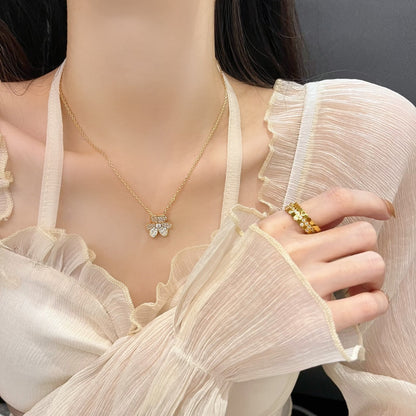 [Charm Aries Jewelry]FLOWER DIAMOND NECKLACE