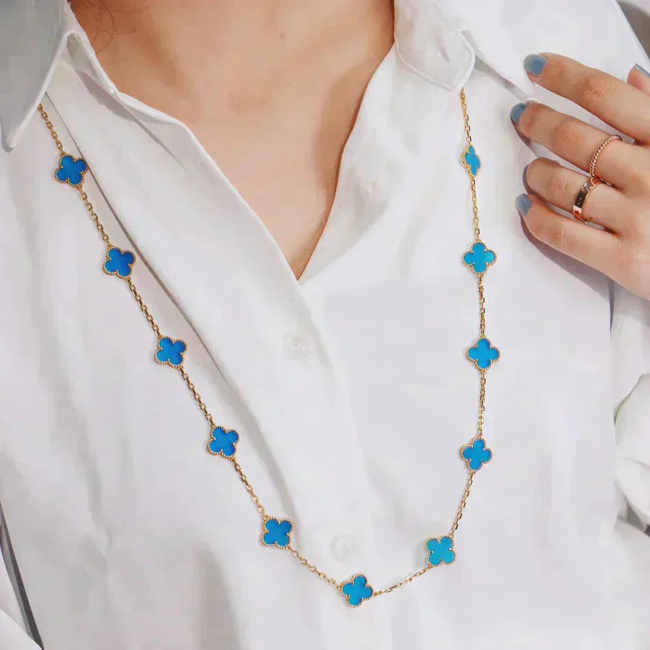 [Charm Aries Jewelry]CLOVER 20 MOTIFS TURQUOISE GOLD