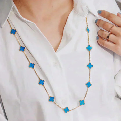 [Charm Aries Jewelry]CLOVER 20 MOTIFS TURQUOISE GOLD