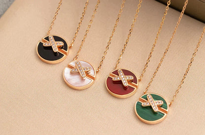 [Charm Aries Jewelry]JEUX DE ROSE GOLD DIAMOND NECKLACE