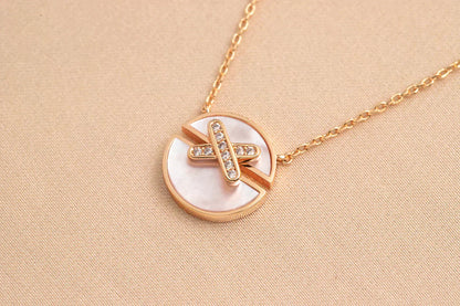 [Charm Aries Jewelry]JEUX DE ROSE GOLD DIAMOND NECKLACE