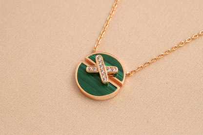 [Charm Aries Jewelry]JEUX DE PINK GOLD DIAMOND NECKLACE
