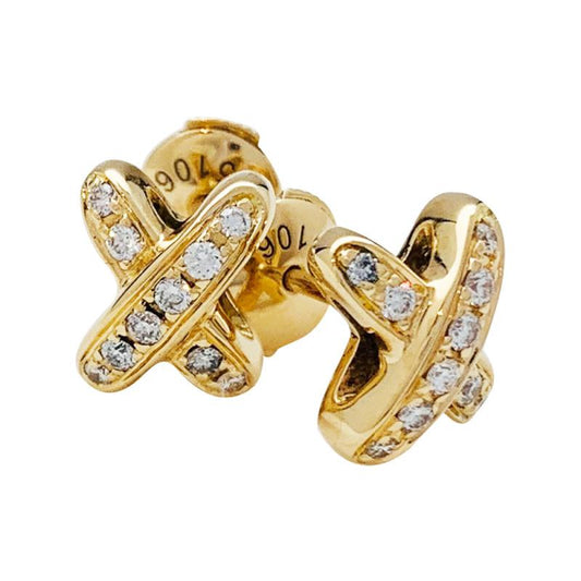 [Charm Aries Jewelry]JEUX DE GOLD DIAMOND EARRINGS