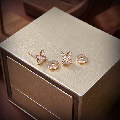 [Charm Aries Jewelry]JEUX DE GOLD DIAMOND EARRINGS