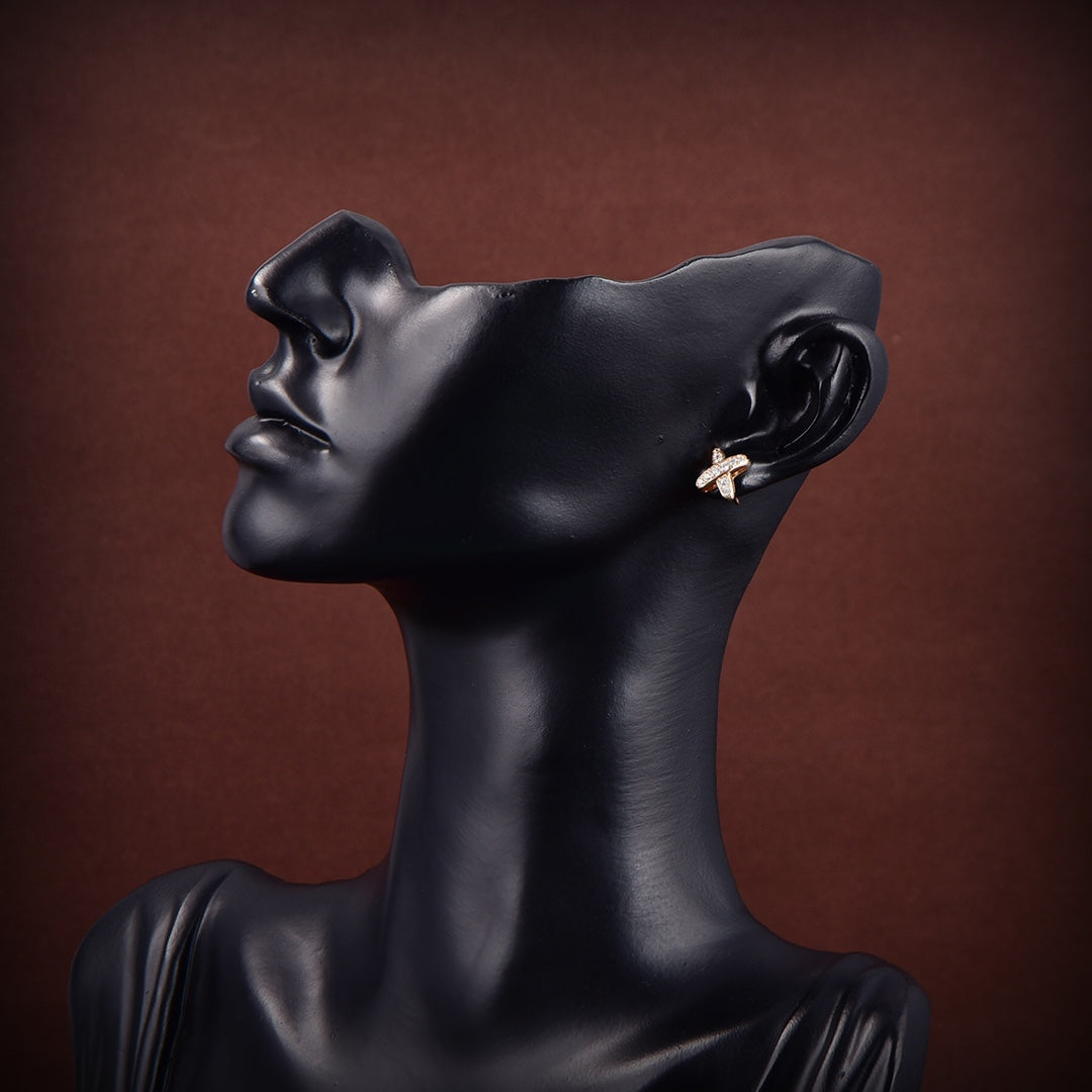 [Charm Aries Jewelry]JEUX DE GOLD DIAMOND EARRINGS