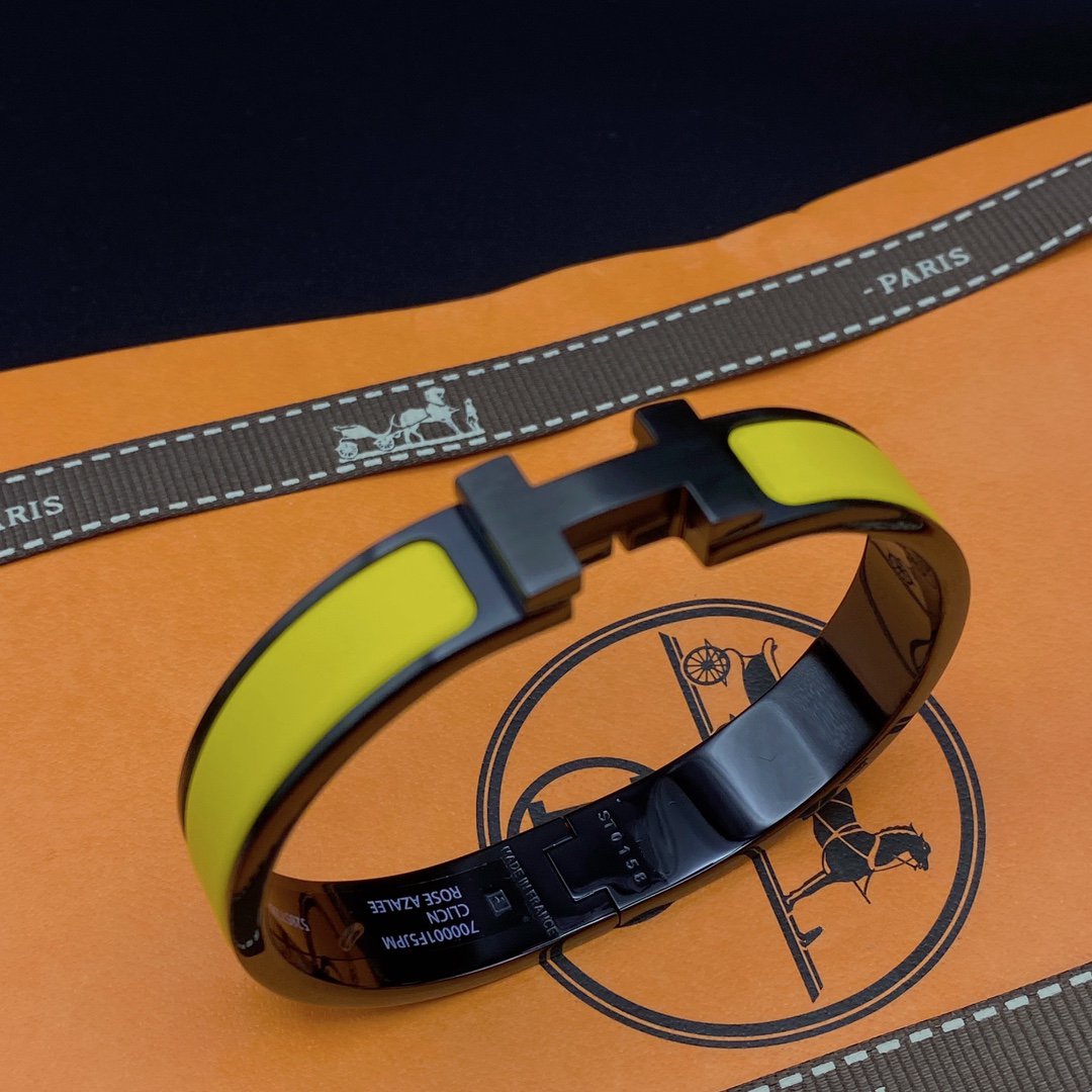 [Charm Aries Jewelry]CLIC HM SO BLACK YELLOW BRACELET