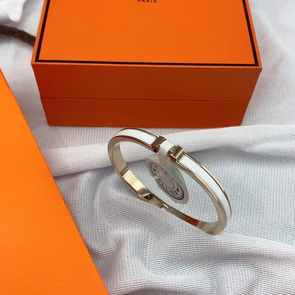 [Charm Aries Jewelry]CLASSIC HM CLIC WHITE 8MM ENAMEL BRACELET