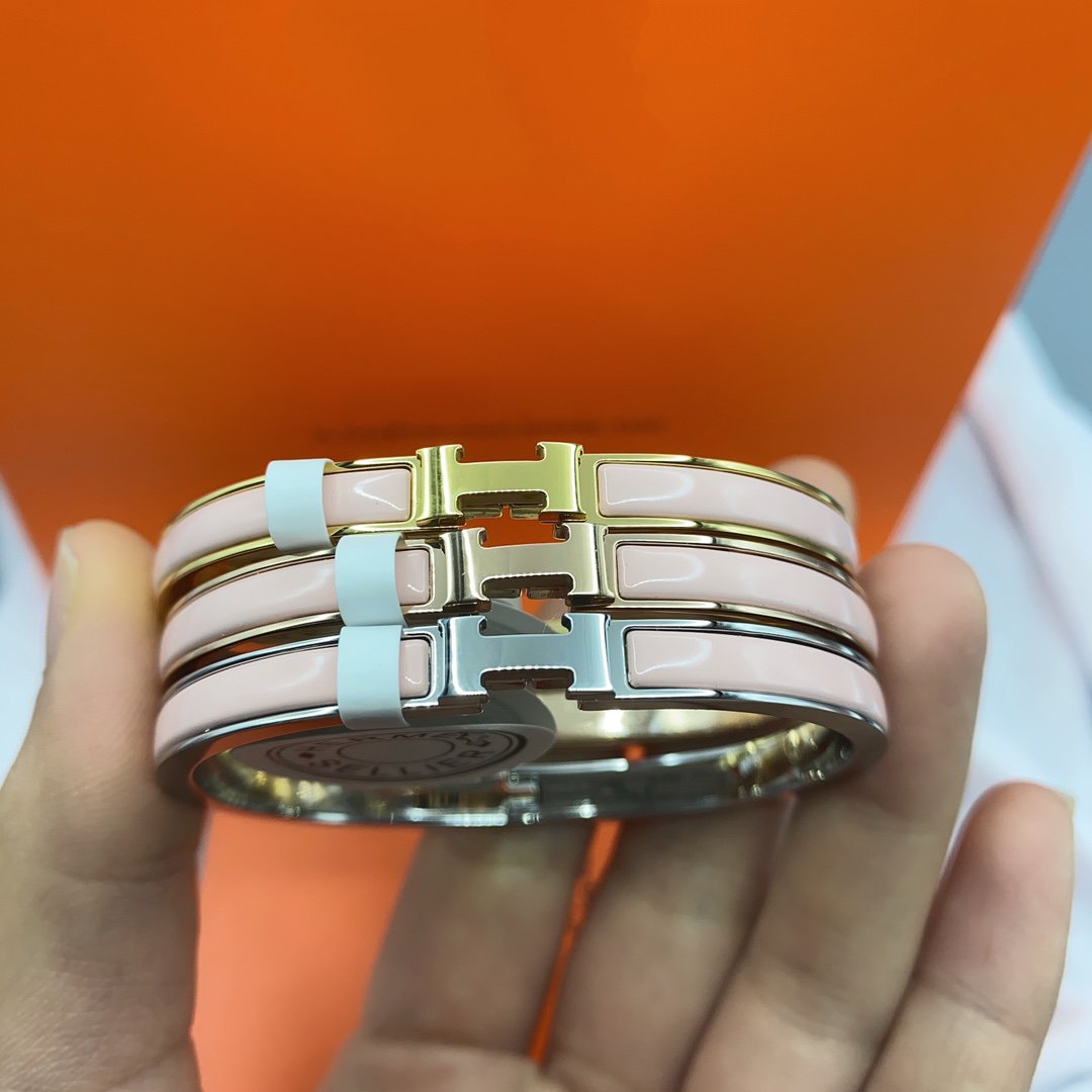 [Charm Aries Jewelry]CLASSIC HM CLIC  PINK 8MM ENAMEL BRACELET