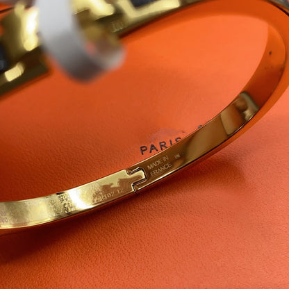 [Charm Aries Jewelry]CLASSIC HM CLIC BLACK 8MM ENAMEL BRACELET