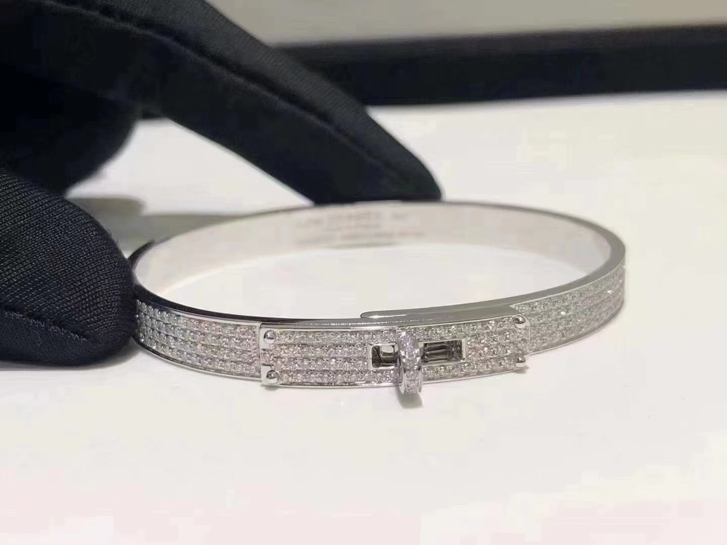 [Charm Aries Jewelry]HM KELLY BRACELET IN SILVER AND FULL PAVE DIAMOND