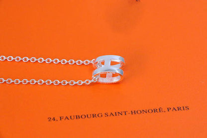[Charm Aries Jewelry]HM NECKLACE H LETTER OVAL SERIES