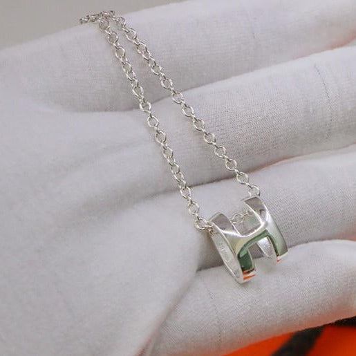 [Charm Aries Jewelry]HM NECKLACE H LETTER OVAL SERIES