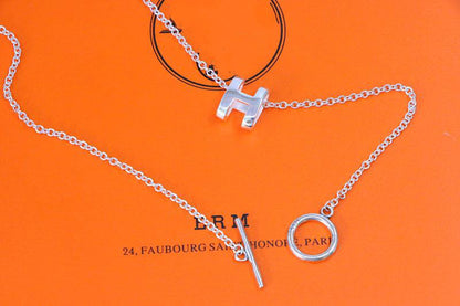 [Charm Aries Jewelry]HM NECKLACE H LETTER OVAL SERIES