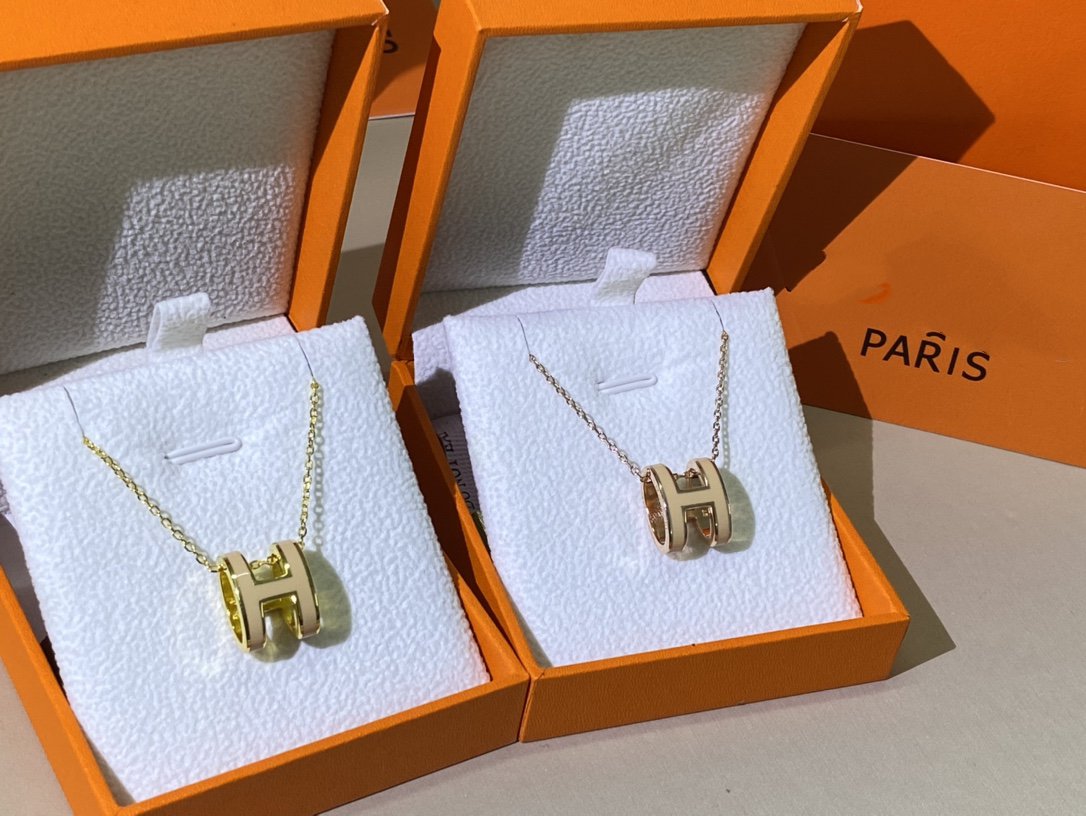 [Charm Aries Jewelry]HM CLIC YELLOW ENAMEL GOLD NECKLACE