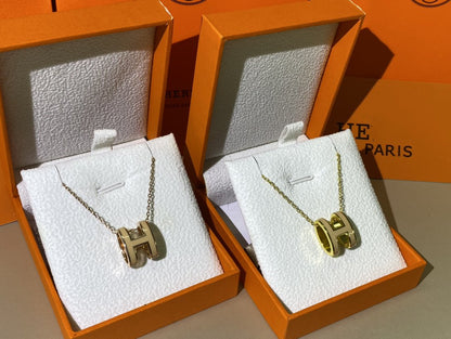 [Charm Aries Jewelry]HM CLIC YELLOW ENAMEL GOLD NECKLACE