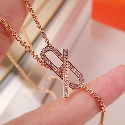 [Charm Aries Jewelry]HM FIRE PIG NOSE NECKLACE TRENDY STREET