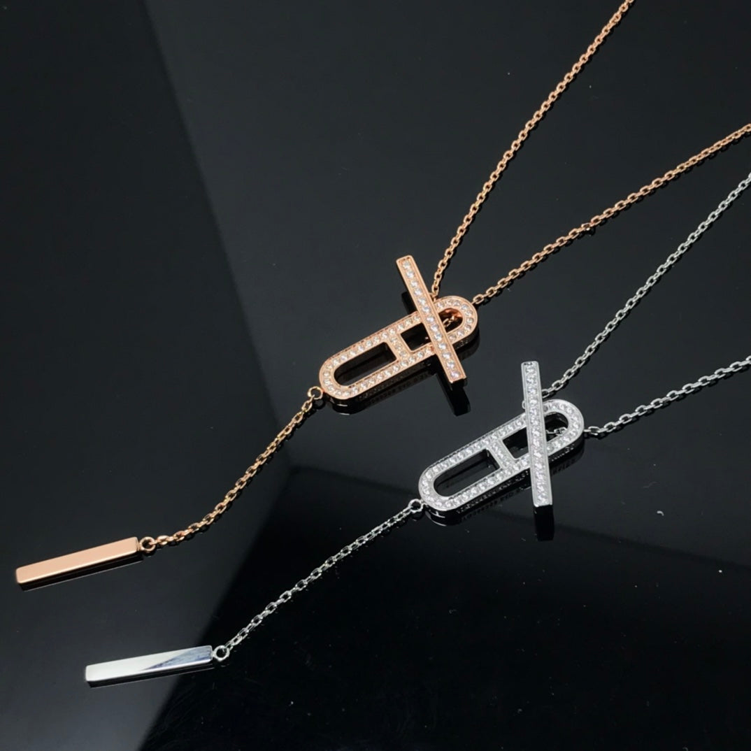[Charm Aries Jewelry]HM NECKLACE PLATINUM ROSE GOLD DIAMOND