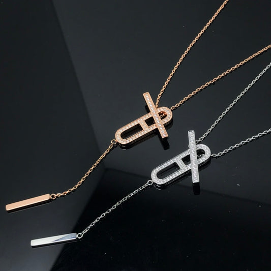 [Charm Aries Jewelry]HM NECKLACE PLATINUM ROSE GOLD DIAMOND