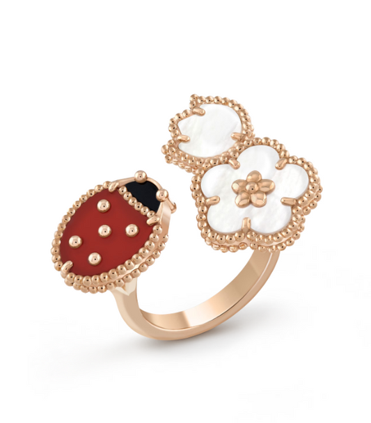 [Charm Aries Jewelry]LUCKY 3 MOTIF ROSE GOLD RING