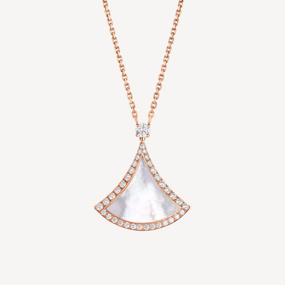 [Charm Aries Jewelry]DREAM MOP DIAMOND PAVED PINK GOLD NECKLACE