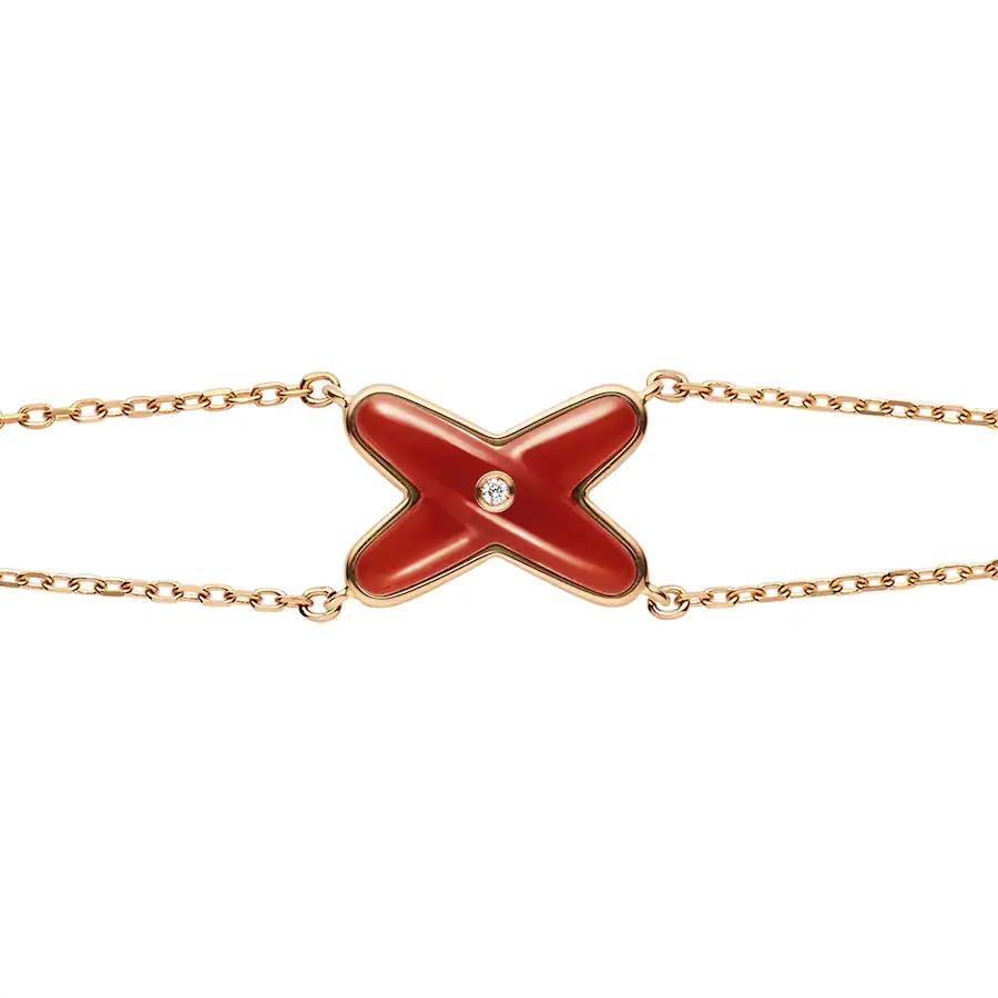 [Charm Aries Jewelry]JEUX BRACELET CARNELIAN PINK GOLD 1 DIAMOND