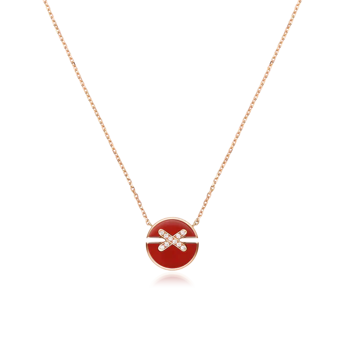 [Charm Aries Jewelry]JEUX DE ROSE GOLD DIAMOND NECKLACE