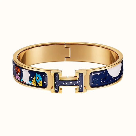 [Charm Aries Jewelry]H STAR AND MOON BRACELET 12MM