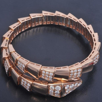 [Charm Aries Jewelry]SERPENTI WIDE BRACELET PINK GOLD DIAMOND