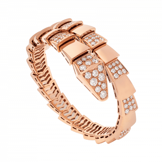 [Charm Aries Jewelry]SERPENTI WIDE BRACELET PINK GOLD DIAMOND