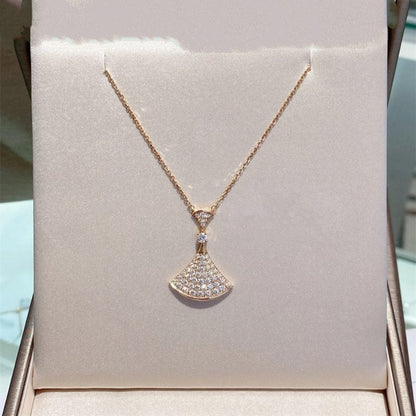 [Charm Aries Jewelry]DREAM NECKLACE PINK GOLD FULL DIAMOND