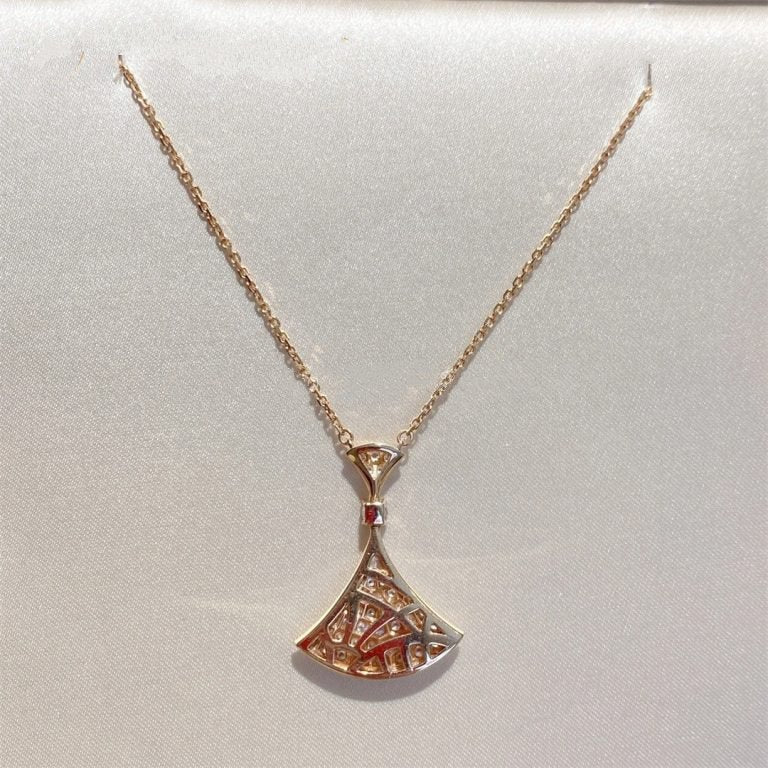 [Charm Aries Jewelry]DREAM NECKLACE PINK GOLD FULL DIAMOND