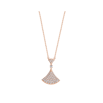 [Charm Aries Jewelry]DREAM NECKLACE PINK GOLD FULL DIAMOND