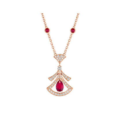 [Charm Aries Jewelry]DREAM NECKLACE CARNELIAN DIAMOND PINK GOLD