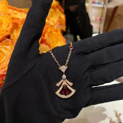 [Charm Aries Jewelry]DREAM NECKLACE CARNELIAN DIAMOND PINK GOLD