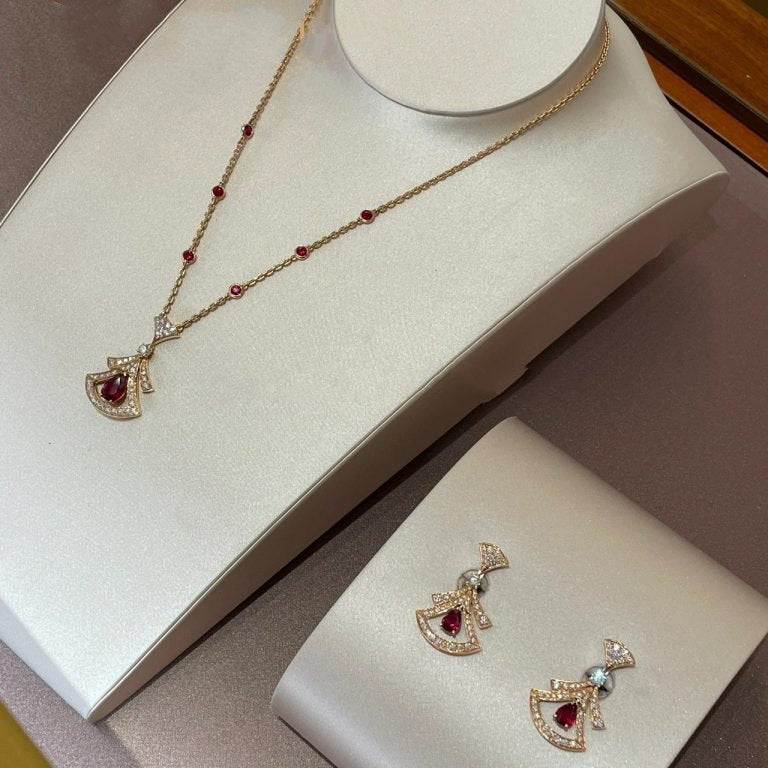 [Charm Aries Jewelry]DREAM NECKLACE CARNELIAN DIAMOND PINK GOLD
