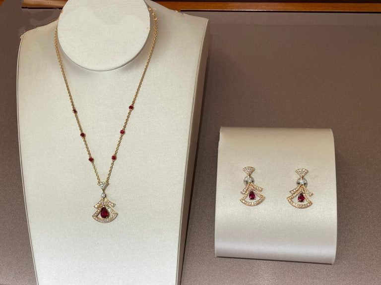 [Charm Aries Jewelry]DREAM NECKLACE CARNELIAN DIAMOND PINK GOLD