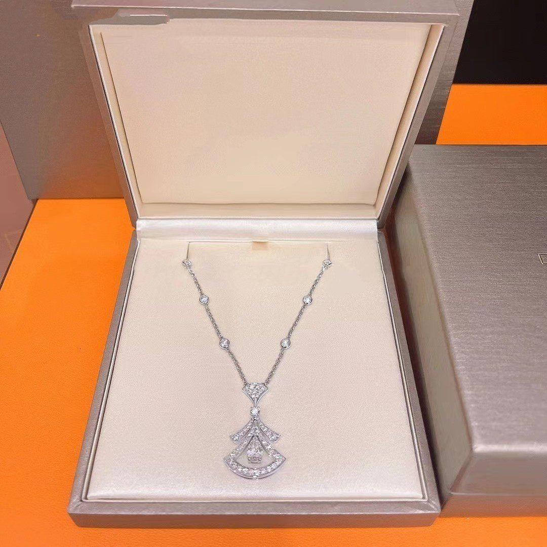 [Charm Aries Jewelry]DREAM NECKLACE WHITE DIAMOND SILVER
