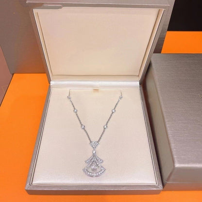[Charm Aries Jewelry]DREAM NECKLACE WHITE DIAMOND SILVER