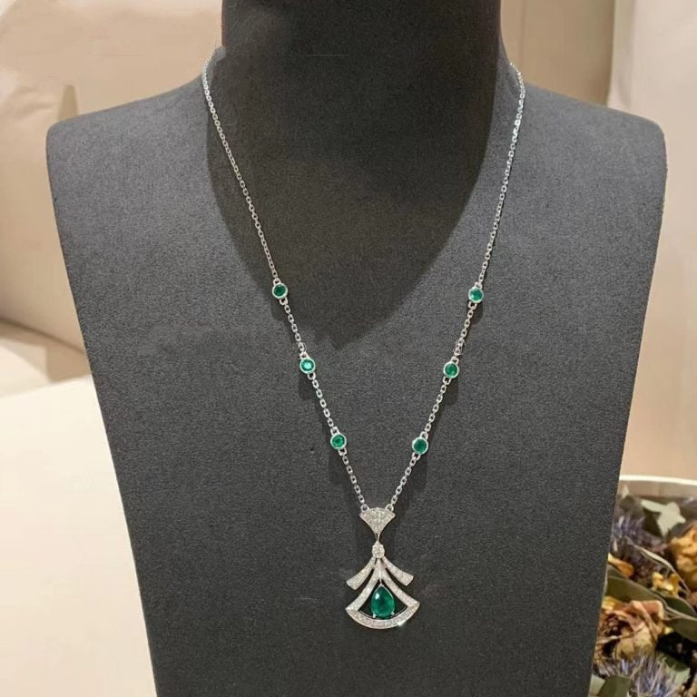 [Charm Aries Jewelry]DREAM NECKLACE MALACHITE DIAMOND SILVER