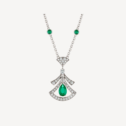 [Charm Aries Jewelry]DREAM NECKLACE MALACHITE DIAMOND SILVER