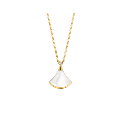 [Charm Aries Jewelry]DREAM NECKLACE WHITE MOP GOLD 1 DIAMOND