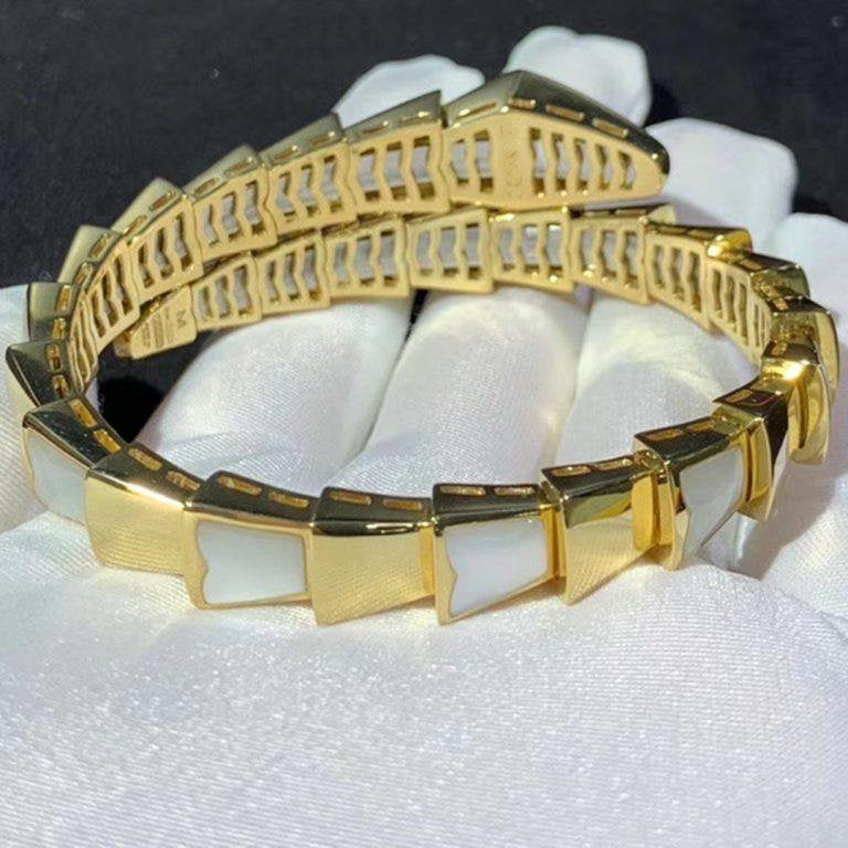 [Charm Aries Jewelry]SERPENTI BRACELET MOP GOLD